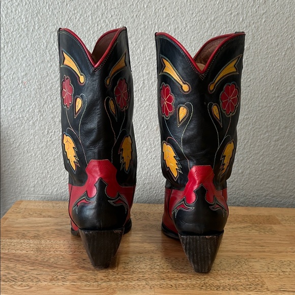 Red and Black Western Bootitude Donald J Pliner women’s medicine boots - Picture 3 of 12